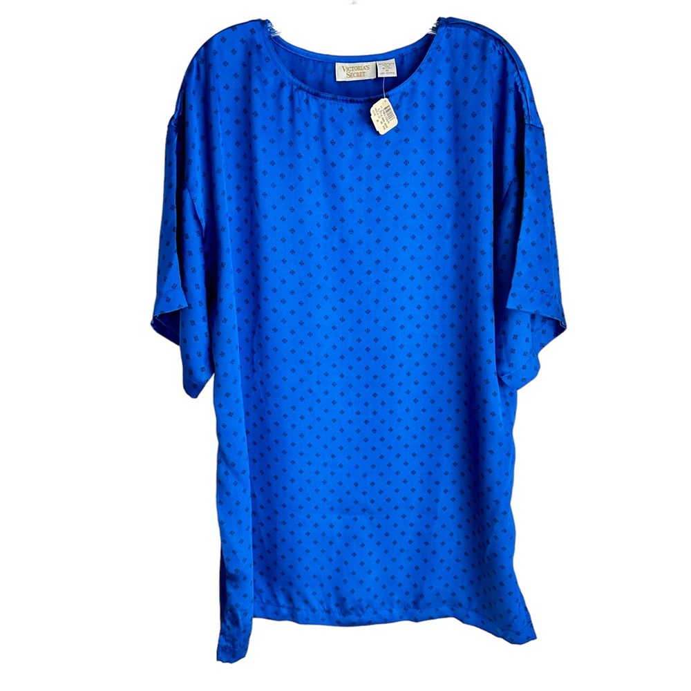Victoria’s Secret Vintage NWT  Blue Oversized Gold Label Nightgown Size Medium